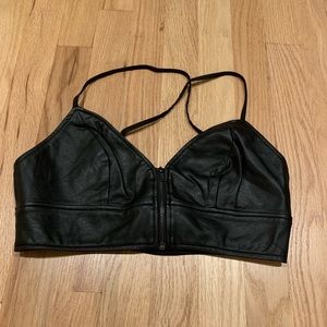 FAUX LEATHER CROP TOP